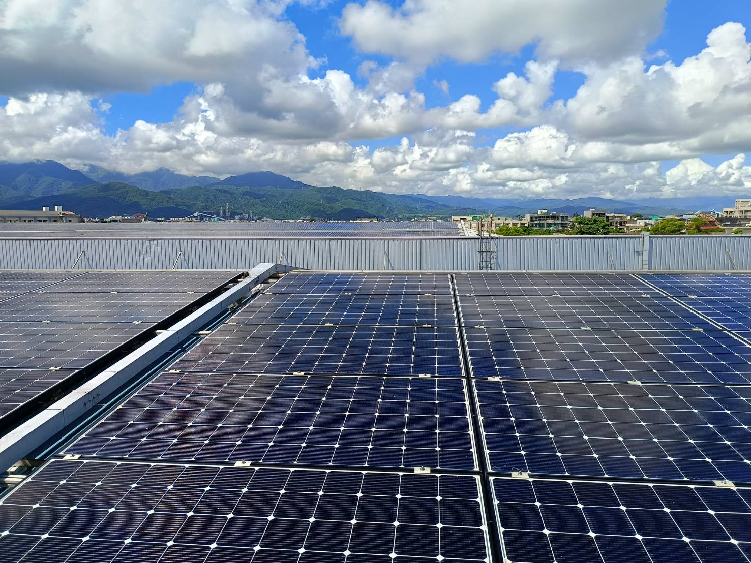 Solar Panel Installation - Mountain Background