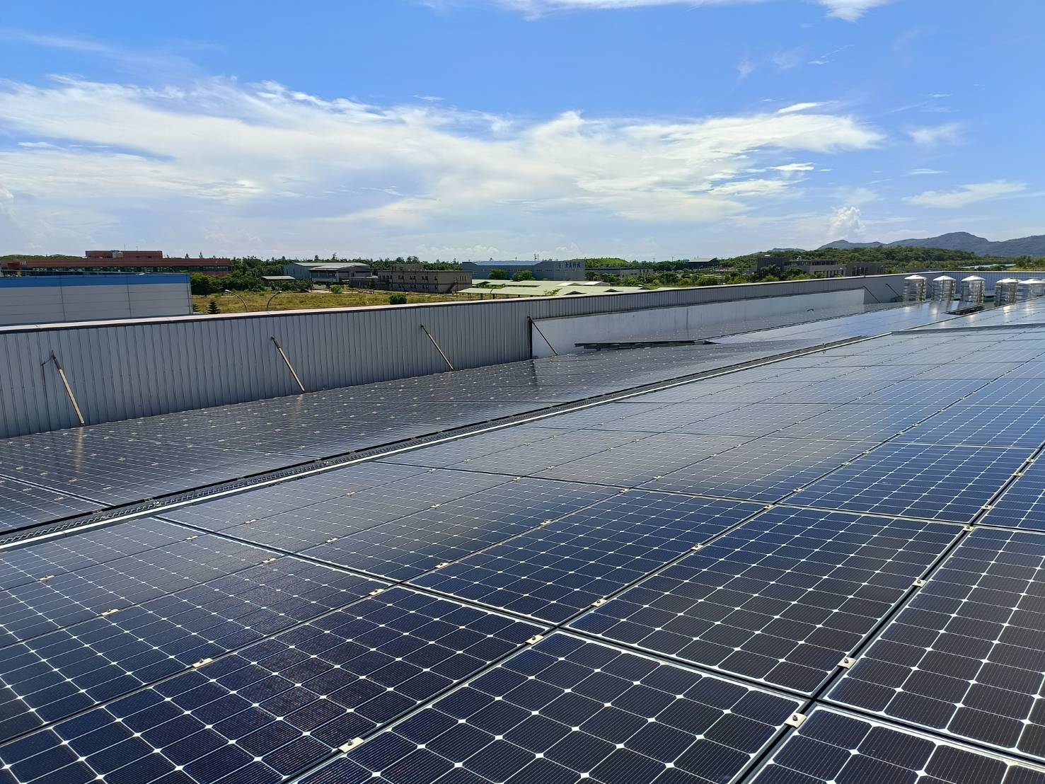 Roof Solar Panels - Cloudy Sky